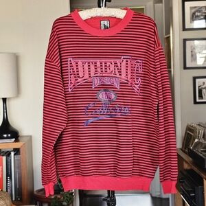 90s VTG Red Striped Sweatshirt